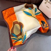 Women's Classic Style Color Block Polyester Printing Silk Scarf main image 3