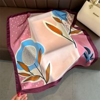 Women's Classic Style Color Block Polyester Printing Silk Scarf main image 2