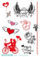 Valentinstag Herzform Kunststoff Tattoos & Körper Kunst 1 Stück sku image 3