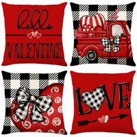 Casual Vacation Letter Heart Shape Linen Pillow Cases main image 1