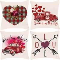 Lindo Retro Forma De Corazón Lino Fundas De Almohada sku image 10