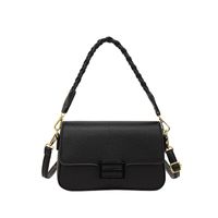 Women's Medium Pu Leather Solid Color Classic Style Square Flip Cover Shoulder Bag sku image 2