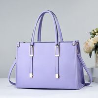 Women's Large Pu Leather Solid Color Classic Style Square Zipper Handbag main image 5