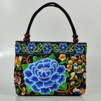 Women's Small Cotton Flower Classic Style Square Zipper Shoulder Bag sku image 10