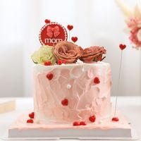 Mother's Day Modern Style Heart Shape Foam Party Festival Cake Decorating Supplies main image 3