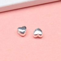 1 Piece 3.5*3.2*2.6mm Hole 1~1.9mm Sterling Silver Heart Shape Beads main image 4