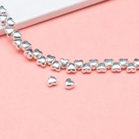 1 Piece 3.5*3.2*2.6mm Hole 1~1.9mm Sterling Silver Heart Shape Beads main image 1