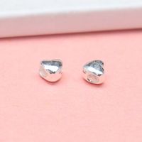 1 Piece 3.5*3.2*2.6mm Hole 1~1.9mm Sterling Silver Heart Shape Beads main image 2