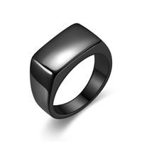 Simple Style Square Titanium Steel Plating Men's Rings main image 3