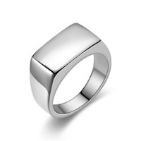 Simple Style Square Titanium Steel Plating Men's Rings main image 2
