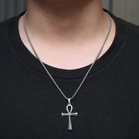 Simple Style Cross Alloy Plating Men's Pendant Necklace main image 3