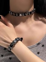 Cool Style Star Pu Leather Alloy Plating Women's Bracelets Necklace main image 4