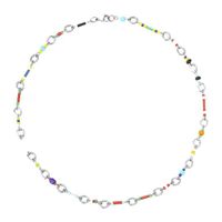 Ig Style Cool Style Circle Titanium Steel Beaded Layered Plating Bracelets Necklace main image 3