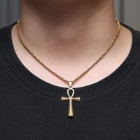 Simple Style Cross Alloy Plating Men's Pendant Necklace main image 4