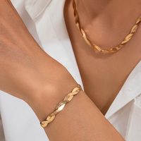 Simple Style U Shape Copper Plating Bracelets Necklace main image 1