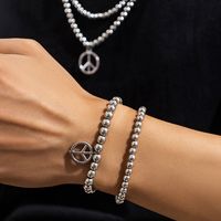 Simple Style Solid Color Ccb Alloy Beaded Plating Men's Bracelets main image 1