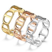 Simple Style Round Titanium Steel Rings main image 5