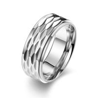 Simple Style Round Titanium Steel Polishing Men's Rings sku image 1