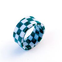 Simple Style Plaid Resin Enamel Women's Rings sku image 7