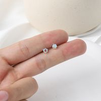 1 Pair Luxurious Shiny Solid Color Inlay Copper Zircon Ear Studs sku image 9