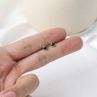 1 Pair Luxurious Shiny Solid Color Inlay Copper Zircon Ear Studs main image 5