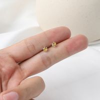 1 Pair Luxurious Shiny Solid Color Inlay Copper Zircon Ear Studs main image 7