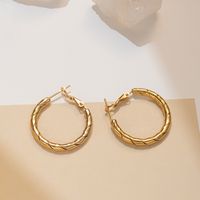 1 Pair Simple Style Round Titanium Steel Earrings sku image 5