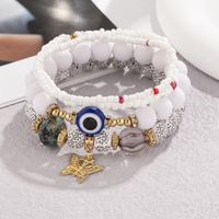 Style Vintage L'oeil Du Diable Papillon Arylique Alliage Perle De Rocaille De Gros Bracelets main image 6