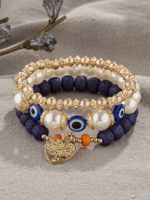 Retro Devil's Eye Tree Heart Shape Arylic Imitation Pearl Alloy Wholesale Bracelets sku image 2