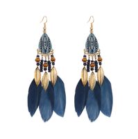 1 Pair Vintage Style Bohemian Geometric Color Block Plating Alloy Feather Ear Hook main image 5