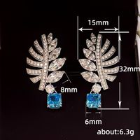 1 Pair Ig Style Shiny Leaves Plating Inlay Copper Zircon Drop Earrings main image 2