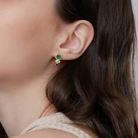 1 Pair Vintage Style Shiny Geometric Inlay Copper Zircon Earrings main image 4