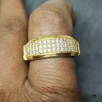 Brillant Rond Le Cuivre Placage Incruster Zircon Anneaux sku image 2