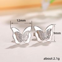 1 Pair Simple Style Butterfly Plating Copper Ear Studs main image 2