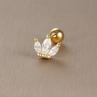 1 Piece Sweet Simple Style Moon Butterfly Snowflake Plating Inlay Stainless Steel Zircon Cartilage Earrings sku image 7