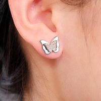 1 Pair Simple Style Butterfly Plating Copper Ear Studs main image 3
