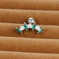 1 Pièce Brillant Géométrique Fleur Rhombe Placage Incruster Acier Inoxydable Zircon Boucles D'oreilles main image 5