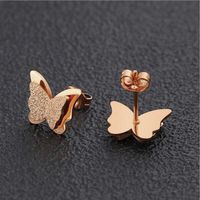 1 Pair Simple Style Butterfly Plating Copper Ear Studs main image 4