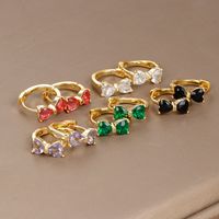 1 Pair Ig Style Shiny Bow Knot Plating Inlay Copper Zircon 18k Gold Plated Earrings main image 1