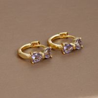 1 Pair Ig Style Shiny Bow Knot Plating Inlay Copper Zircon 18k Gold Plated Earrings sku image 3