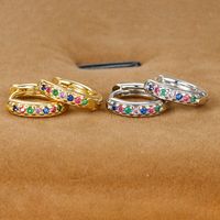 1 Pair Ig Style Round Plating Inlay Copper Zircon 18k Gold Plated Earrings main image 4