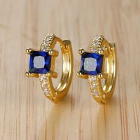 1 Pair Ig Style Simple Style Rectangle Plating Inlay Copper Zircon Earrings sku image 2
