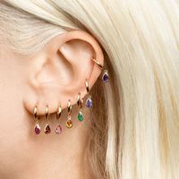 1 Pair Ig Style Simple Style Water Droplets Plating Inlay Copper Zircon Drop Earrings main image 2