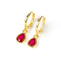 1 Pair Ig Style Simple Style Water Droplets Plating Inlay Copper Zircon Drop Earrings main image 3