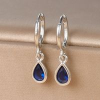 1 Pair Ig Style Simple Style Water Droplets Plating Inlay Copper Zircon Drop Earrings main image 4