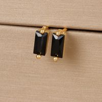 1 Pair Simple Style Rectangle Plating Inlay Copper Zircon Ear Studs sku image 9