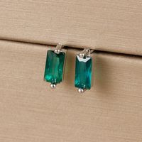 1 Pair Simple Style Rectangle Plating Inlay Copper Zircon Ear Studs sku image 12