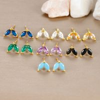 1 Pair Ig Style Geometric Plating Inlay Copper Zircon 18k Gold Plated Ear Studs main image 2