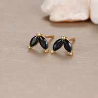 1 Pair Ig Style Geometric Plating Inlay Copper Zircon 18k Gold Plated Ear Studs sku image 5