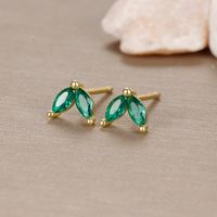 1 Pair Ig Style Geometric Plating Inlay Copper Zircon 18k Gold Plated Ear Studs sku image 7